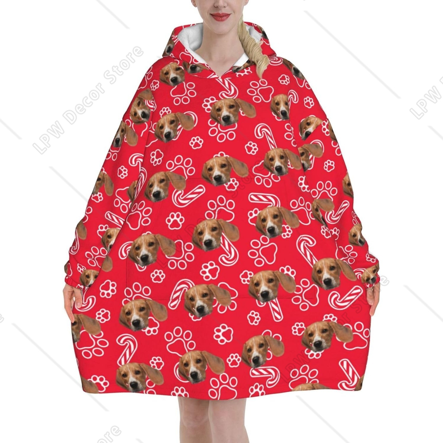 Home Textiles Photos - Benutzerdefinierte tragbare Decke Hoodies personalisierte Gesicht