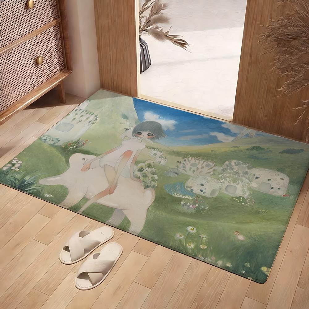 Aya Home Textiles - Aya T-takano Kunst-Bodenmatte, weicher Flanell-Teppich, rutschfeste,