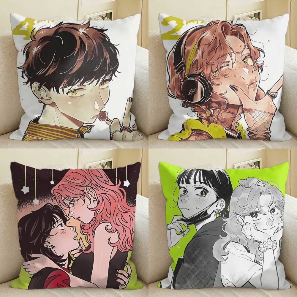 Aya Home Textiles - Yuri Romance Aya Oosawa Quadratischer Sofakissenbezug,