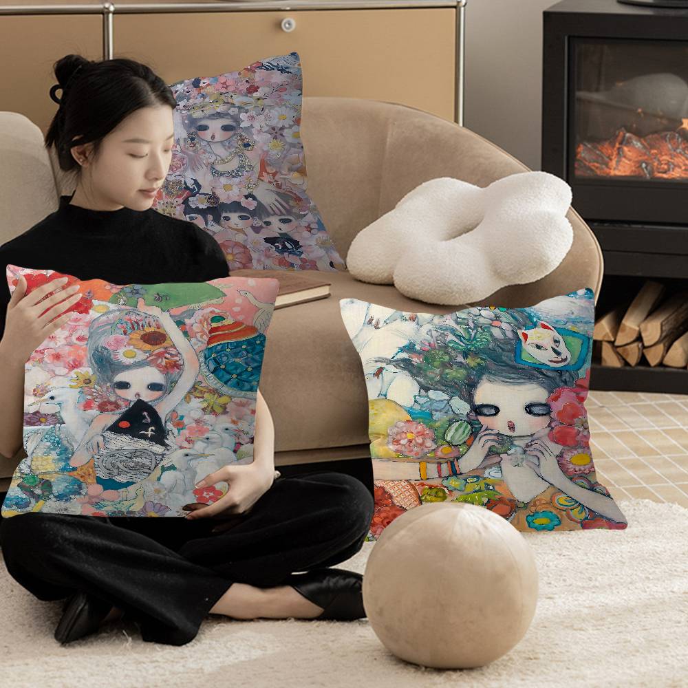 Aya Home Textiles - Aya Takano Cartoon-Kissenbezug, Sofakissenbezug, Heim- und