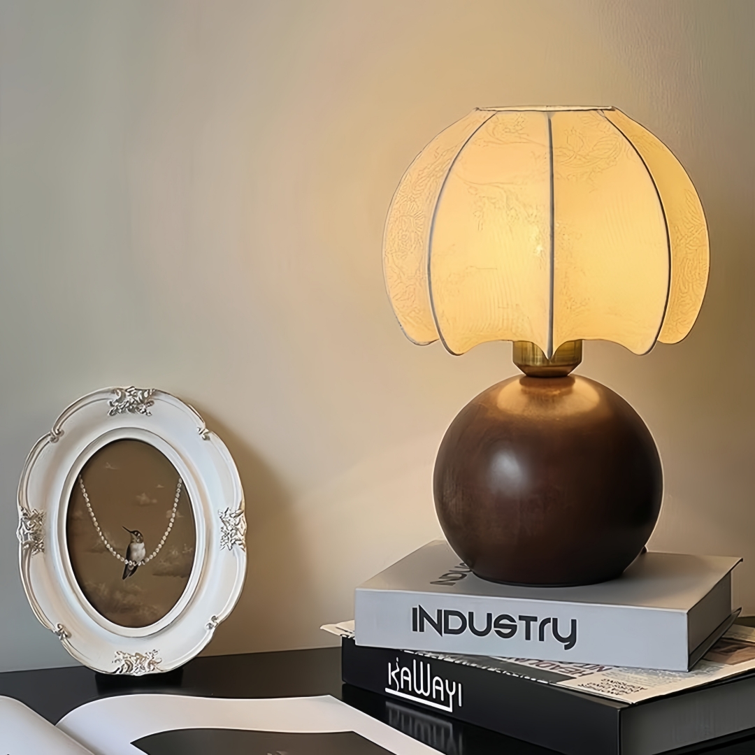 Home And Textiles - Vintage-Tischlampe mit Blumenmuster, mittelalterliche Nachttischlampe, Schlafzimmer,