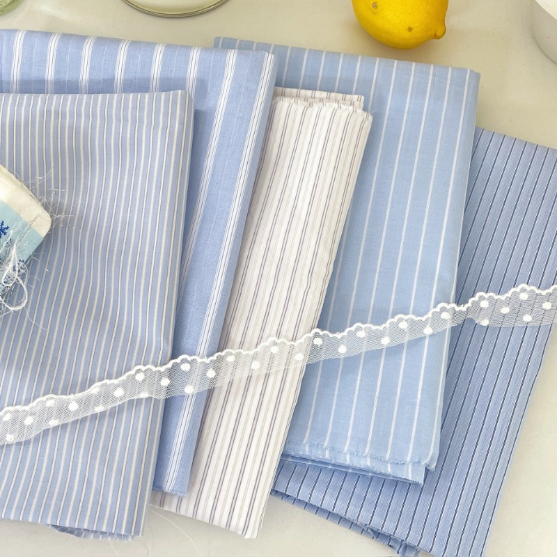 Home Textiles Plaid - 0,5m/2m koreanischer Stil, blau gestreifter, reiner