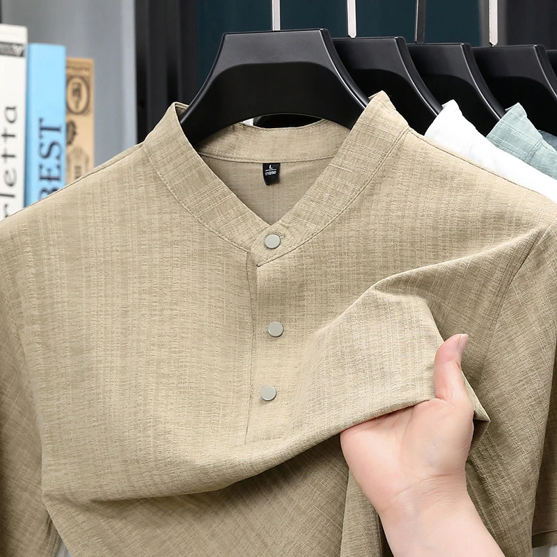 Sommer-Herrenhemd mit Stehkrag – Home And Textiles Bewertung und Preis