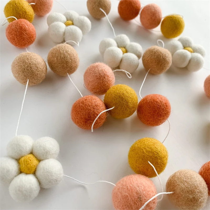Wollfilzkugeln Gänseblümchen-B – Home Textiles Photos Bewertung und Preis