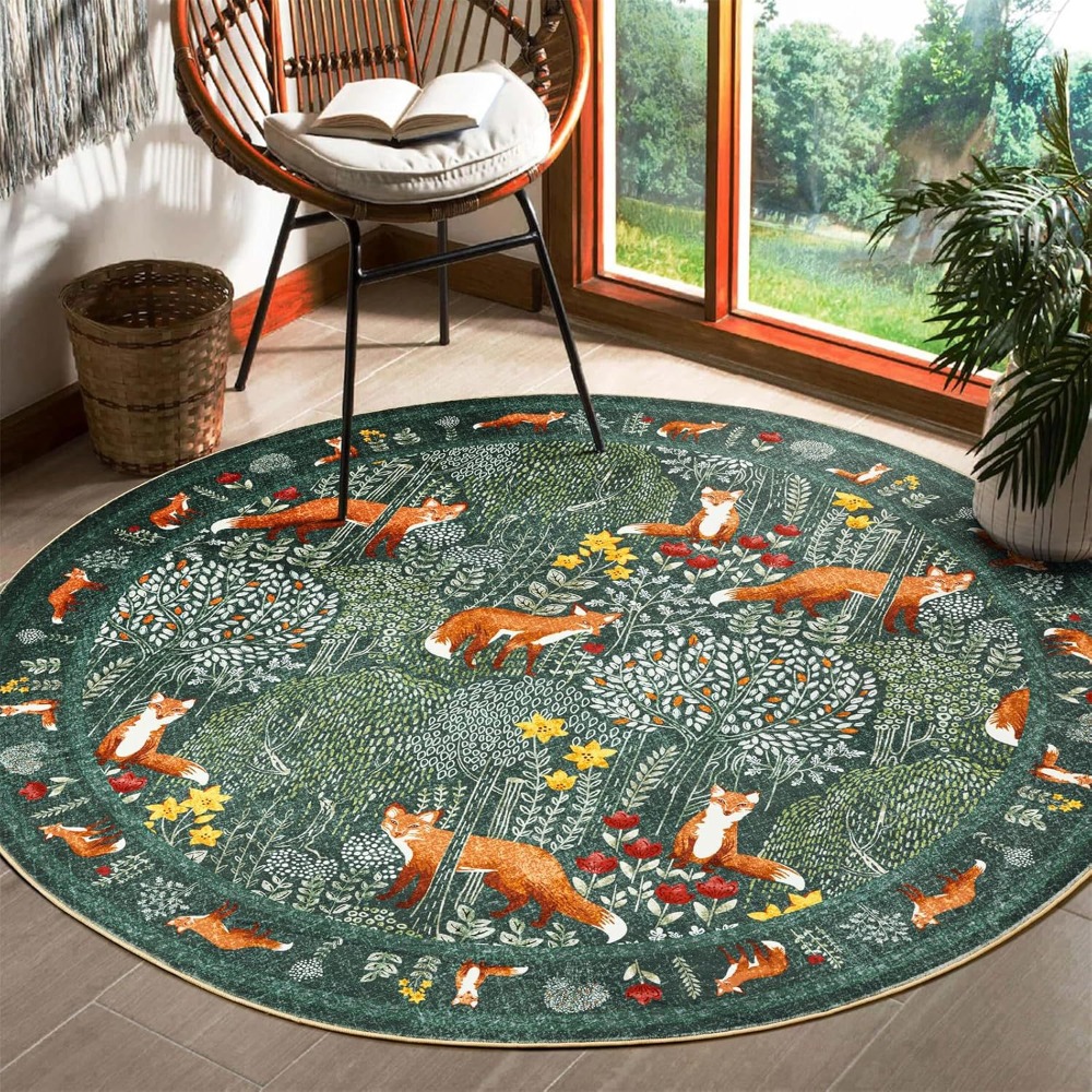 Runder Waldteppich mit orangef – Home Textiles Plaid Bewertung und Preis